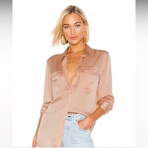 Equipment Femme Slim Signature Top in Rose Cloud Size XS